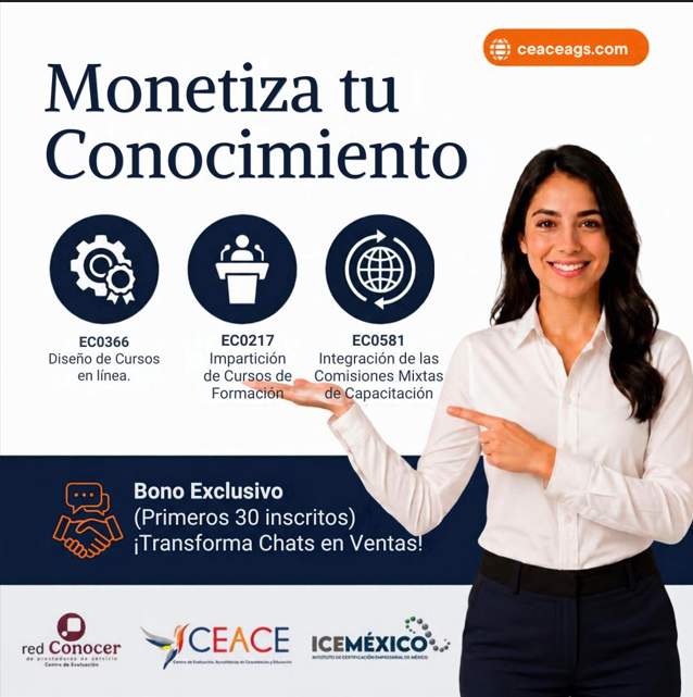 Triple Certificación EC0217.01 EC0301 y EC0581 en CEACE
